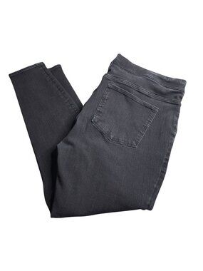 J.Crew Womens Black Pull-On Toothpick Jeans 34 Slim Fit Faded Black Mid Rise